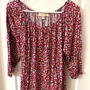 Ladies Michael Kors Pink, Peach & White Floral Top, Size XL, Great Condition